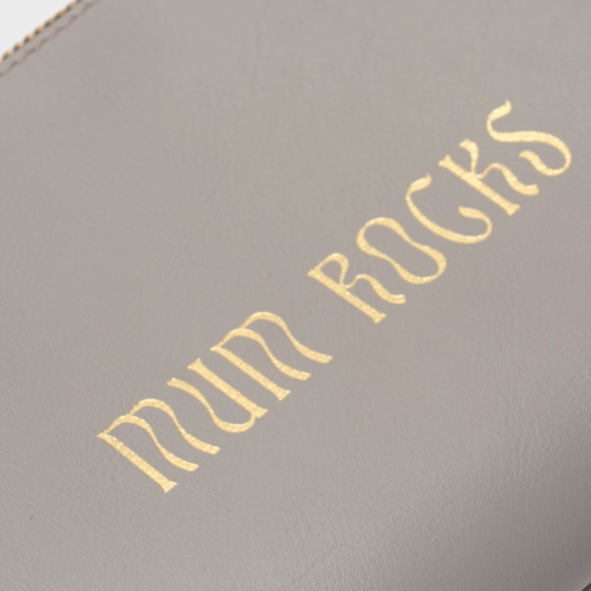 Zipper "Mum Rocks" Gris