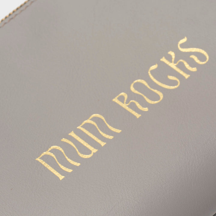 Zipper "Mum Rocks" Gris