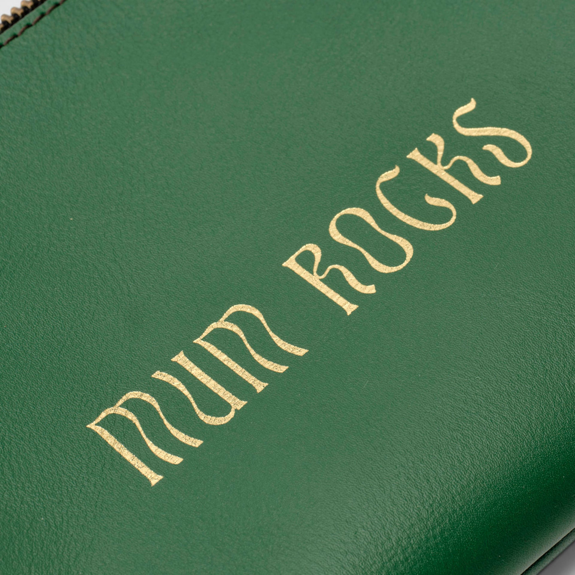 Zipper "Mum Rocks" Verde
