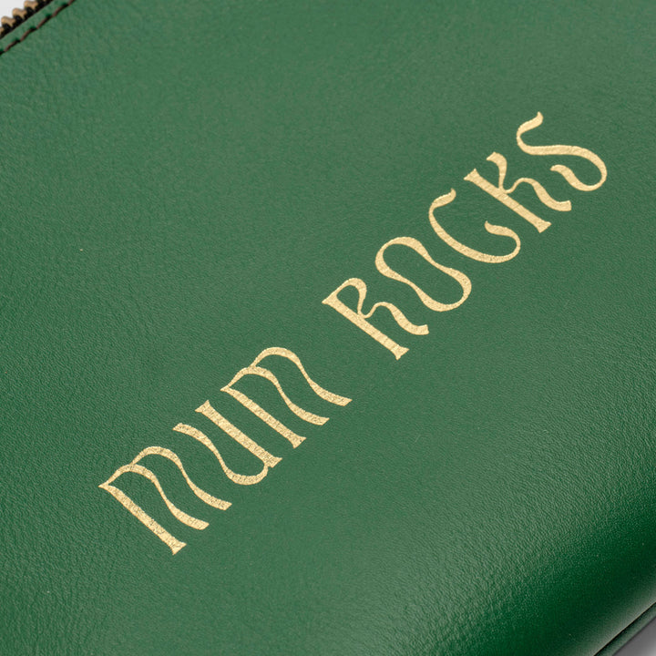 Zipper "Mum Rocks" Verde
