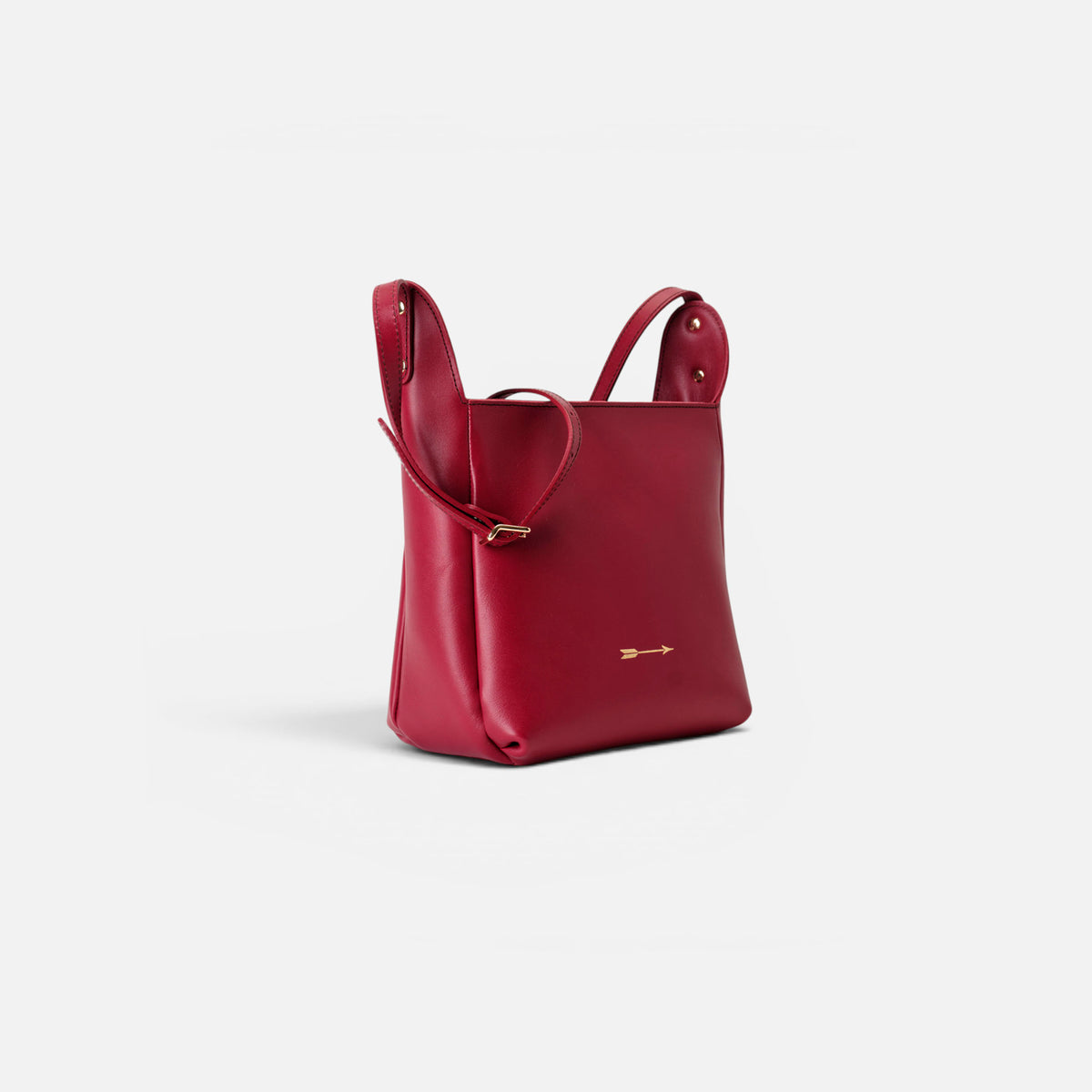 Bolso bandolera de piel Quentin color rojo lipstick, de Mercules