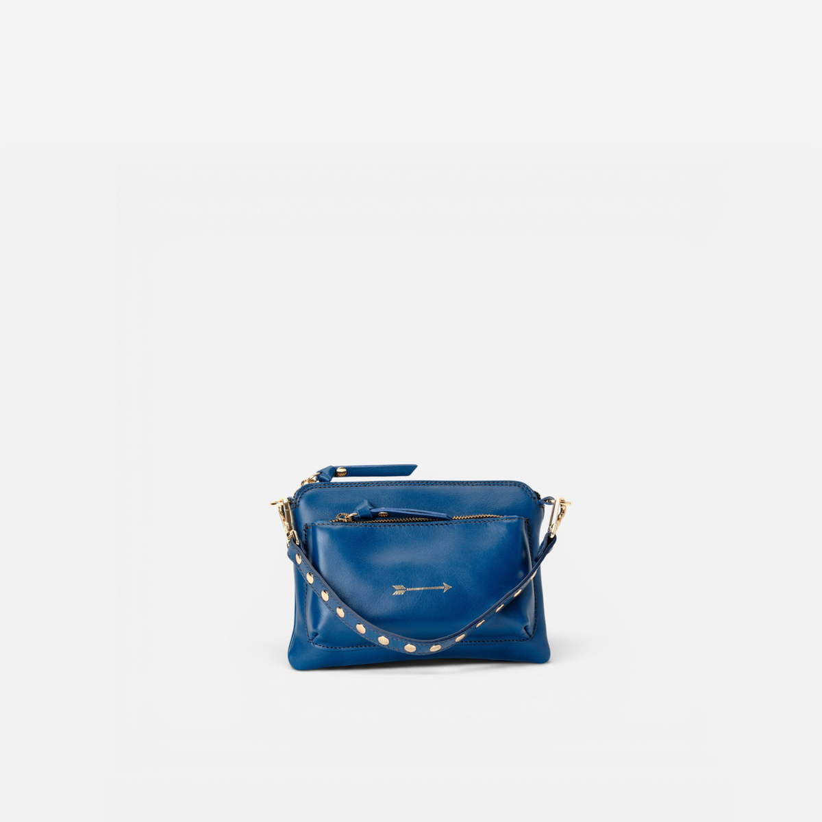 Bolso pequeño con tachuelas Bugsy color azul marino, de Mercules
