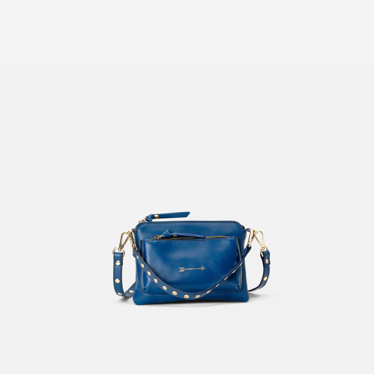 Bolso pequeño con tachuelas Bugsy color azul marino, de Mercules