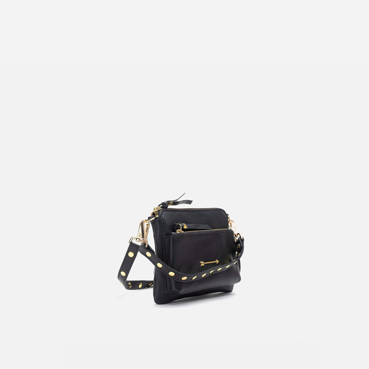 Bolso pequeño con tachuelas Bugsy color negro, de Mercules