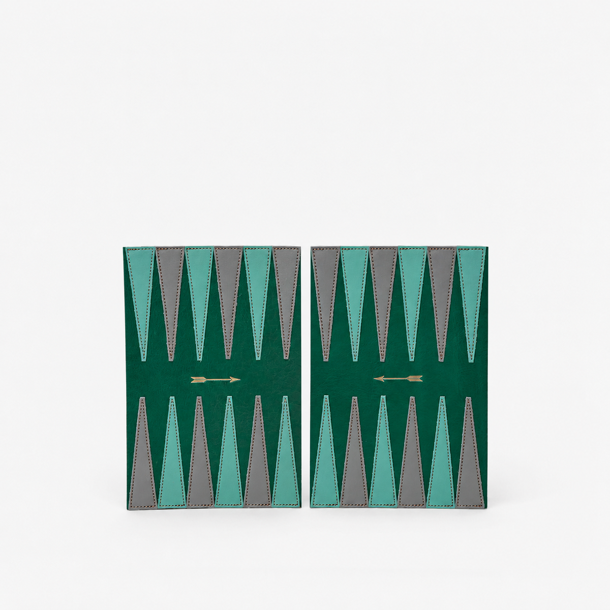 Pack Backgammon viaje Verde de Mercules – backgammon de viaje de piel verde, vista 2