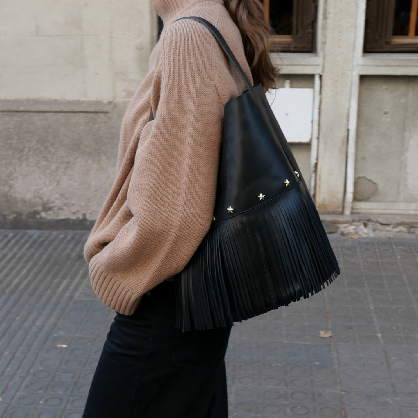 Bucket Fringes Negro