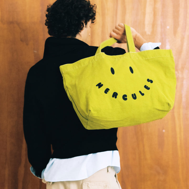 Canvas tote Smiley matcha