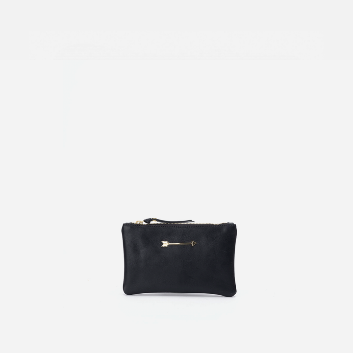 Cartera plana de piel Wallet Arrow color negro, de Mercules