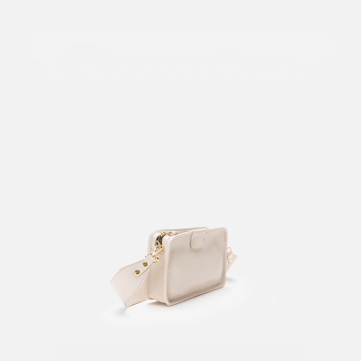 Bolso bandolera pequeño de piel Harvest color hueso, de Mercules
