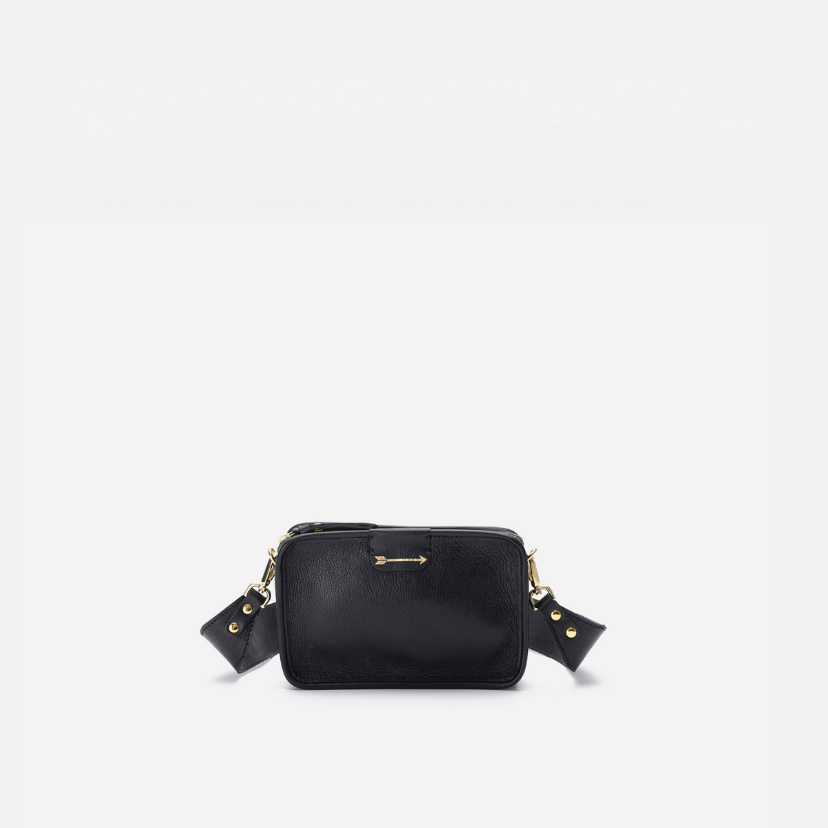 Bolso bandolera pequeño de piel Harvest color negro, de Mercules