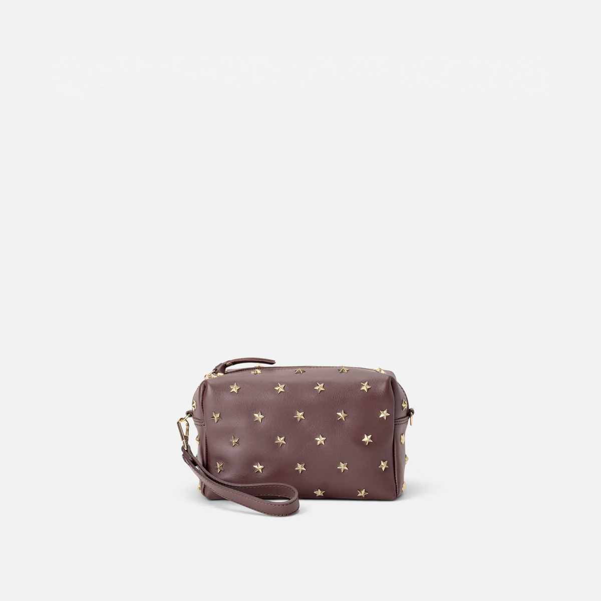 Dixie leather bag with stars in testa brown, by Mercules