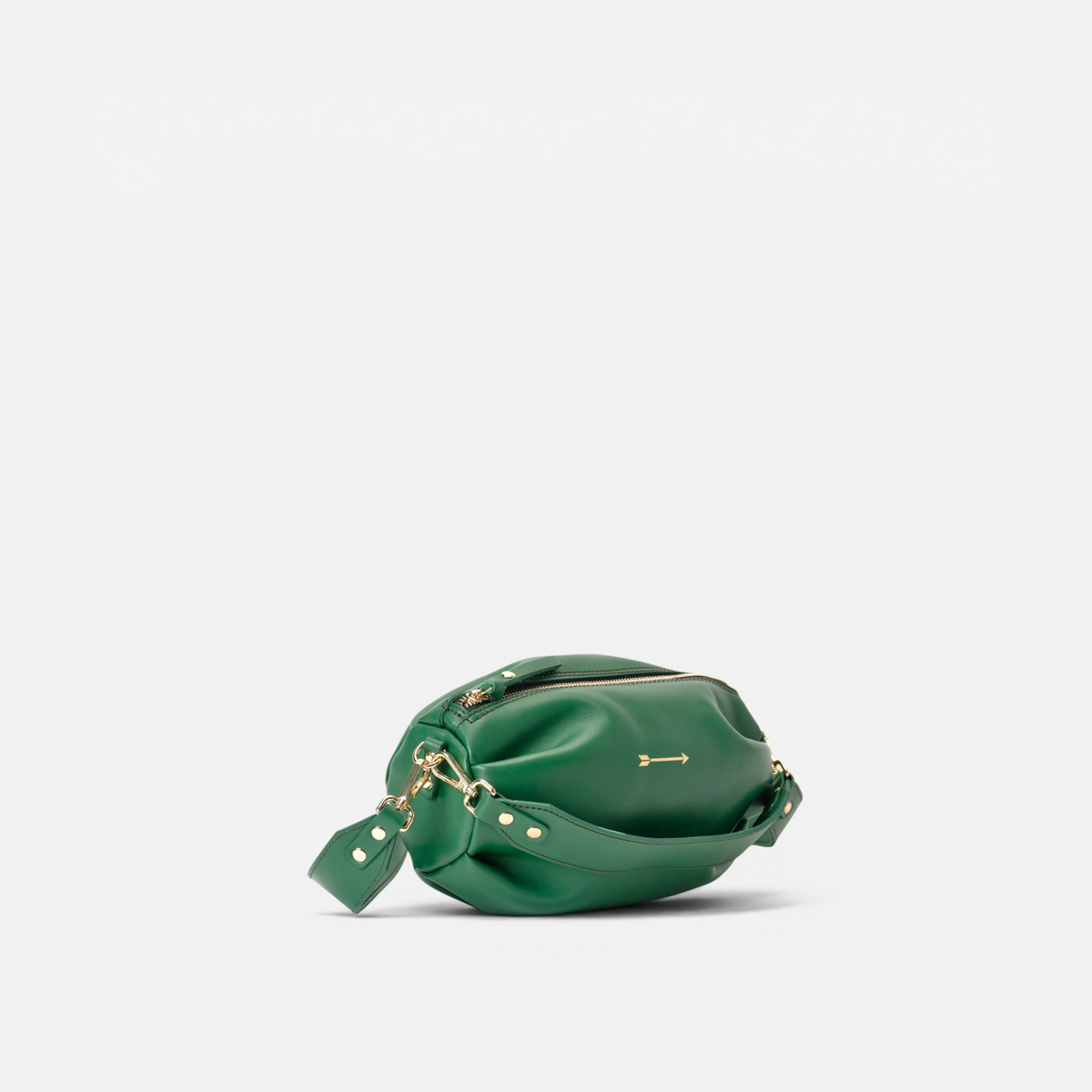 Bolso ovalado de piel Wasp Large color verde, de Mercules