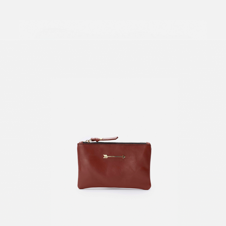 Cartera plana de piel Wallet Arrow color teja, de Mercules