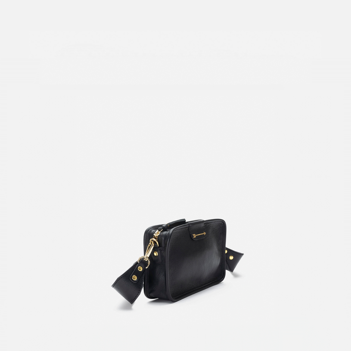 Bolso bandolera pequeño de piel Harvest color negro, de Mercules