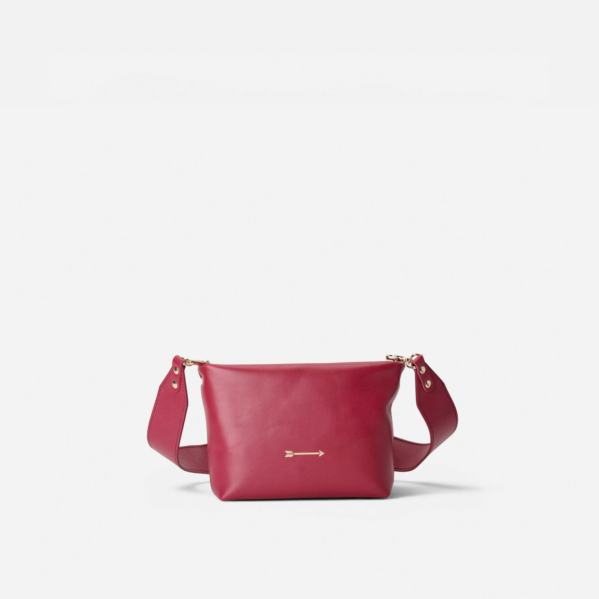Apollo leather crossbody bag in lipstick red, by Mercules