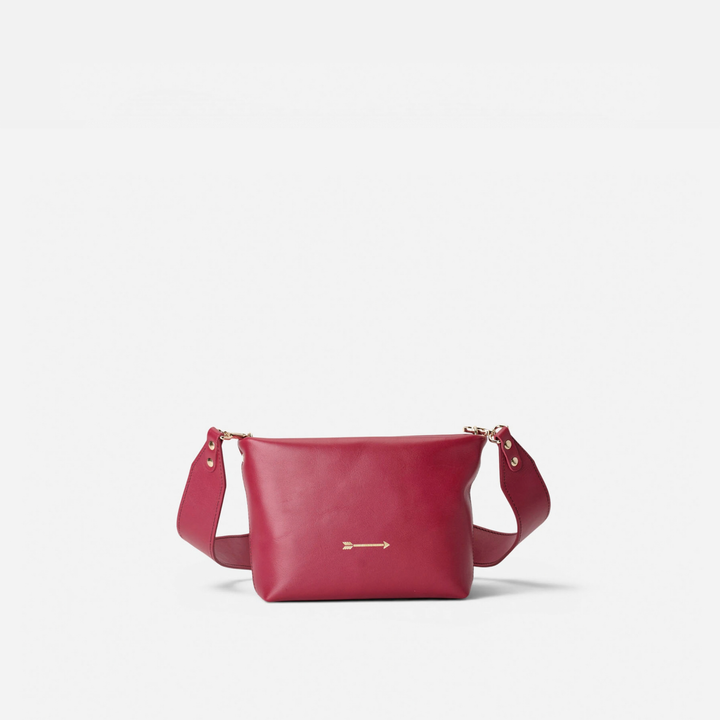 Apollo leather crossbody bag in lipstick red, by Mercules