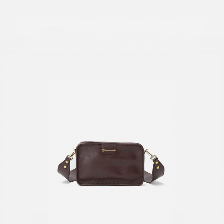Bolso bandolera pequeño de piel Harvest color marrón testa, de Mercules