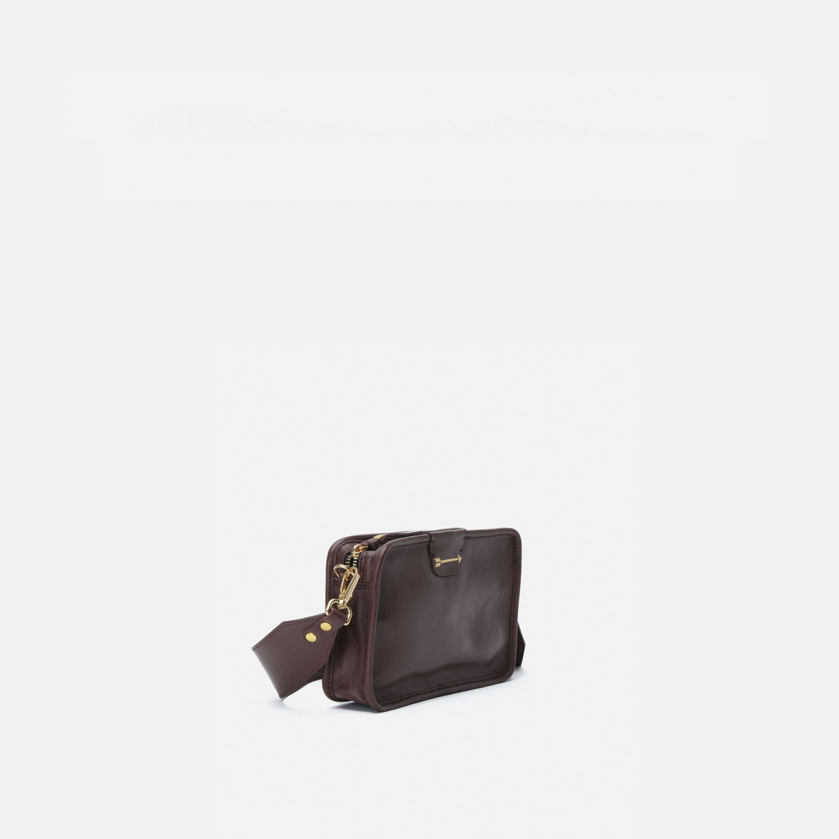 Harvest small leather crossbody bag in testa brown, by Mercules