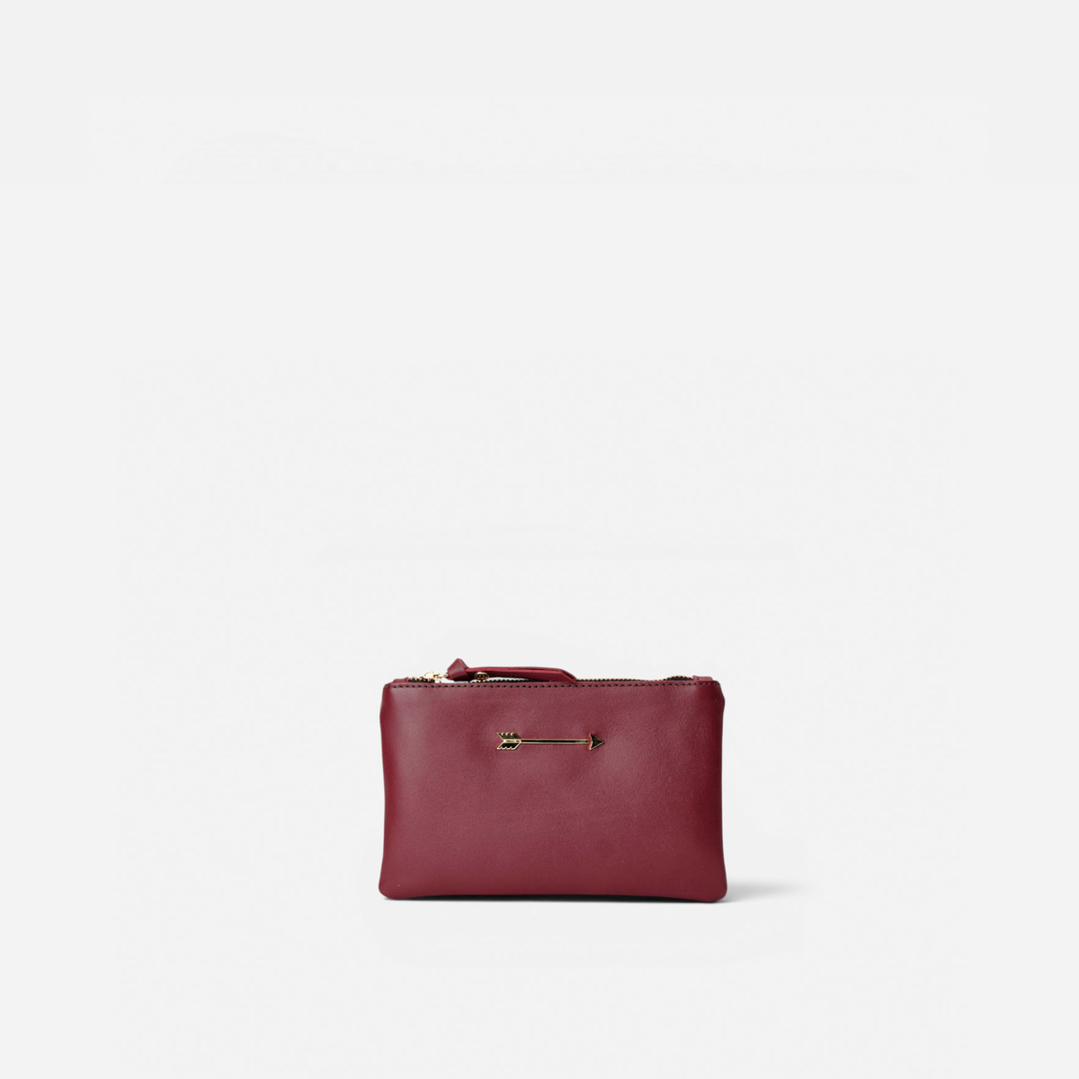 Cartera plana de piel Wallet Arrow color burdeos, de Mercules