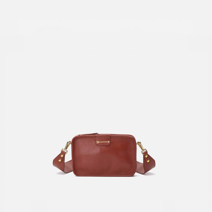 Harvest small leather crossbody bag in tile, by Mercules