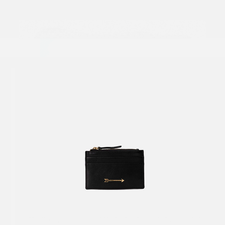 Tarjetero de piel cremallera Tarjetero Zip color negro, de Mercules