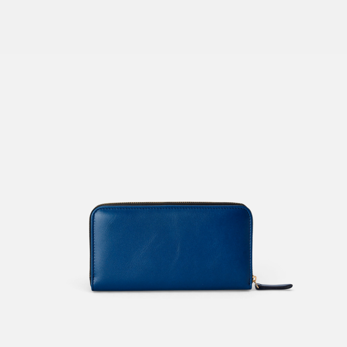 Cartera grande de piel Cartera continental grande color azul marino, de Mercules