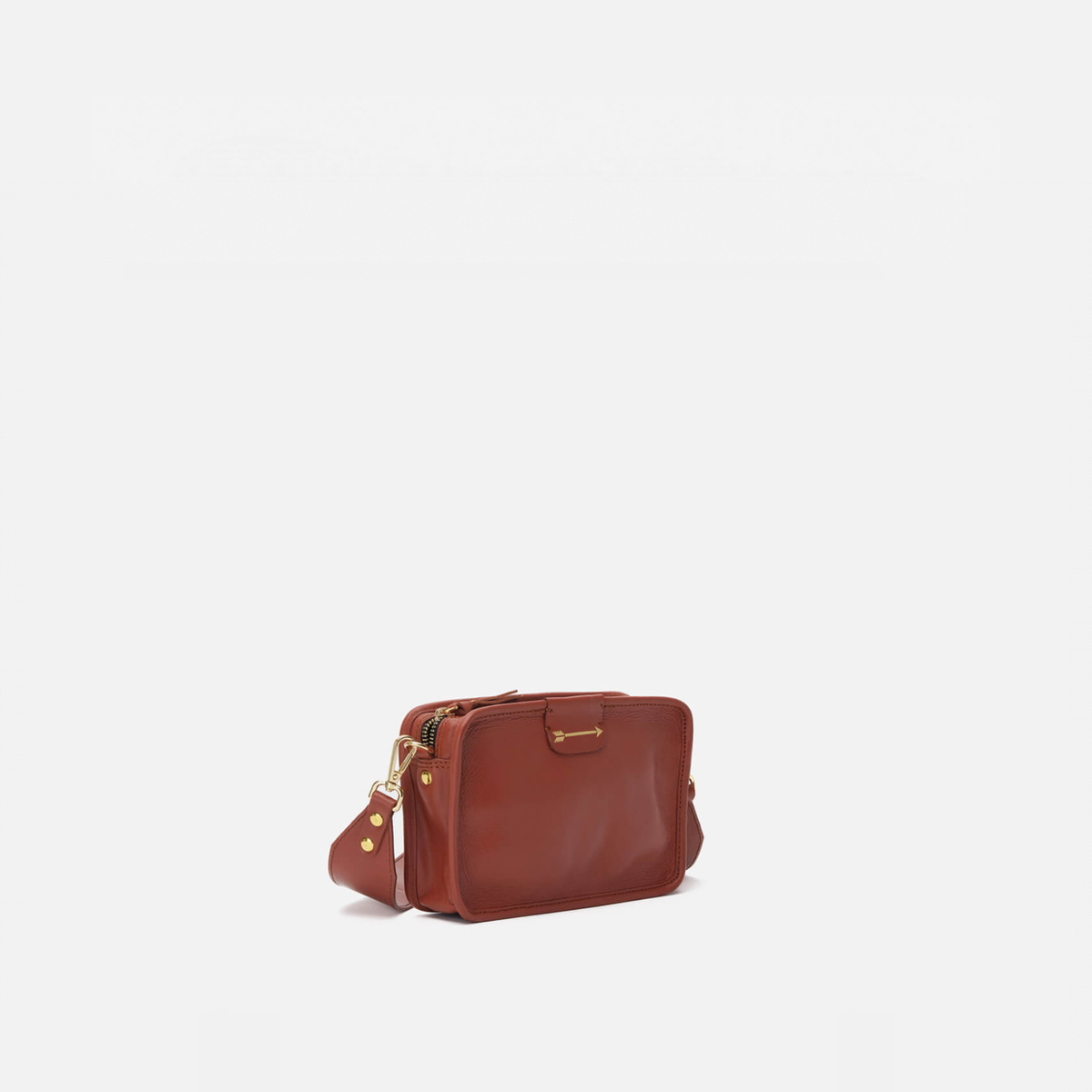 Bolso bandolera pequeño de piel Harvest color teja, de Mercules