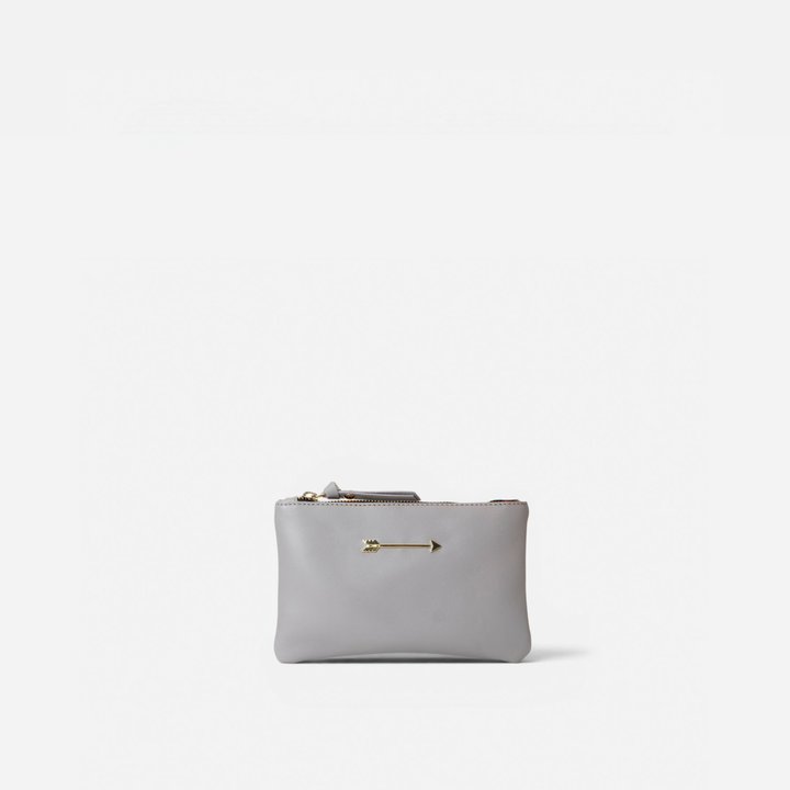 Cartera plana de piel Wallet Arrow color gris, de Mercules