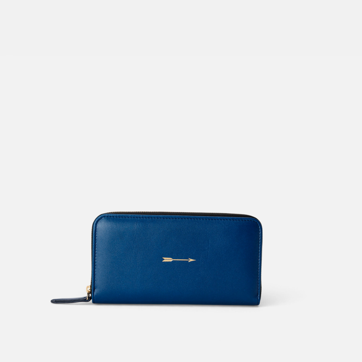 Cartera grande de piel Cartera continental grande color azul marino, de Mercules