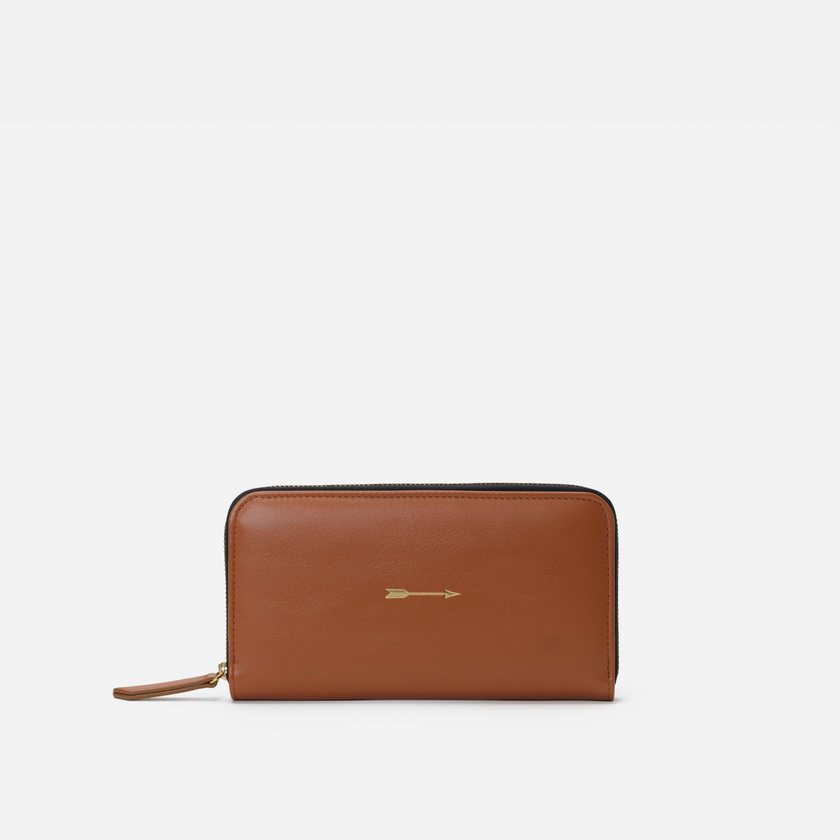 Cartera grande de piel Cartera continental grande color coñac, de Mercules