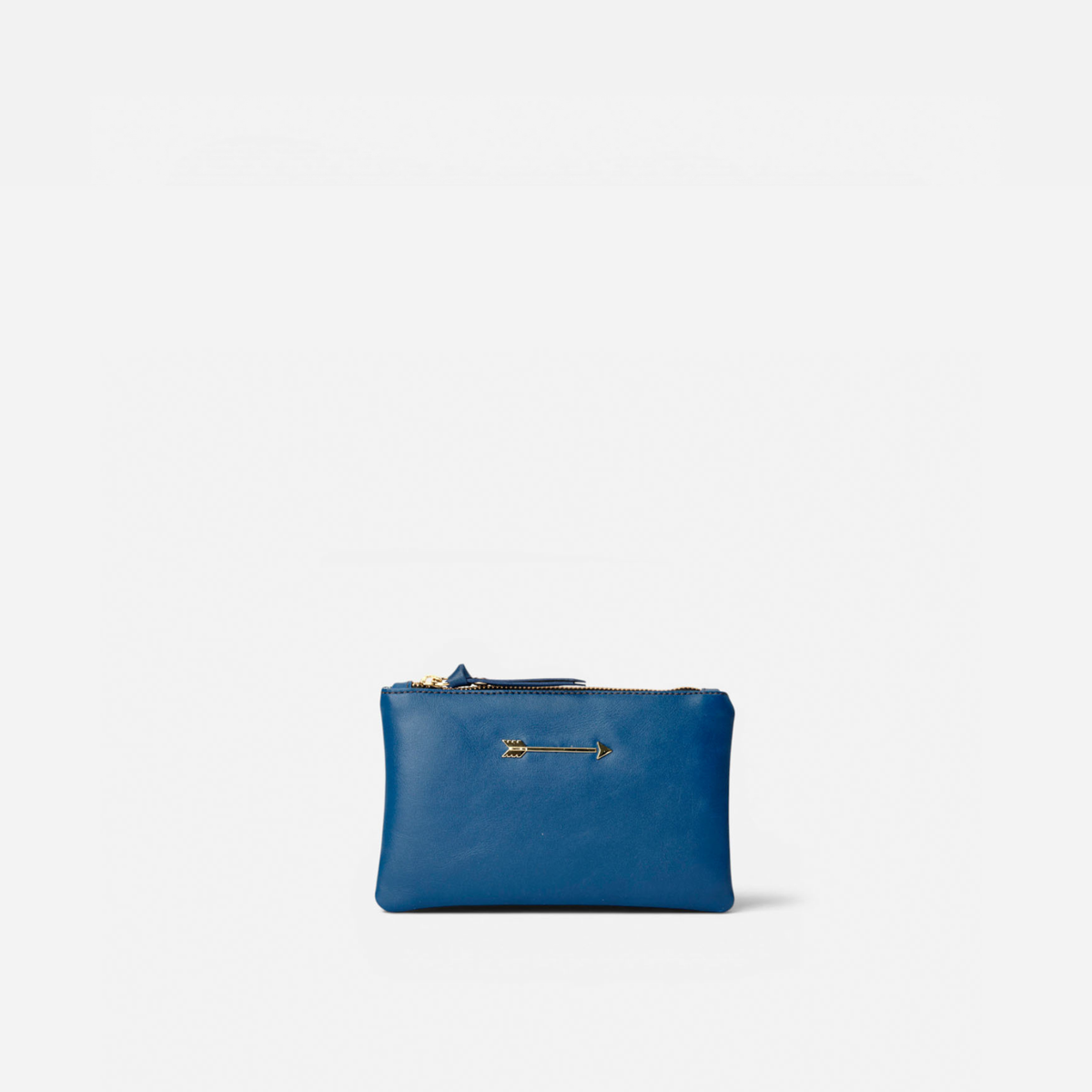 Wallet Arrow flat leather wallet in navy, by Mercules
