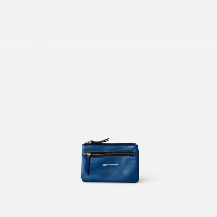 Monedero de piel color azul marino, de Mercules
