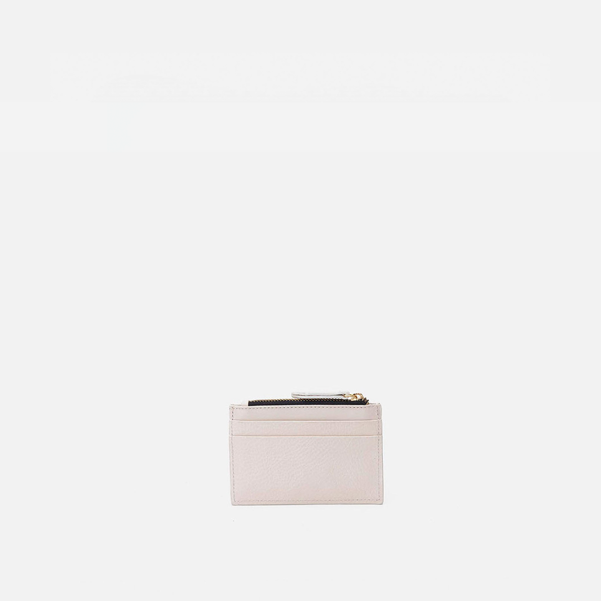 Zip leather card holder in bone, by Mercules