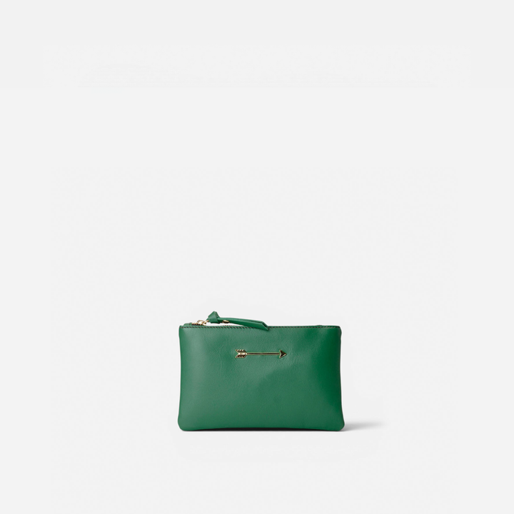 Cartera plana de piel Wallet Arrow color verde, de Mercules