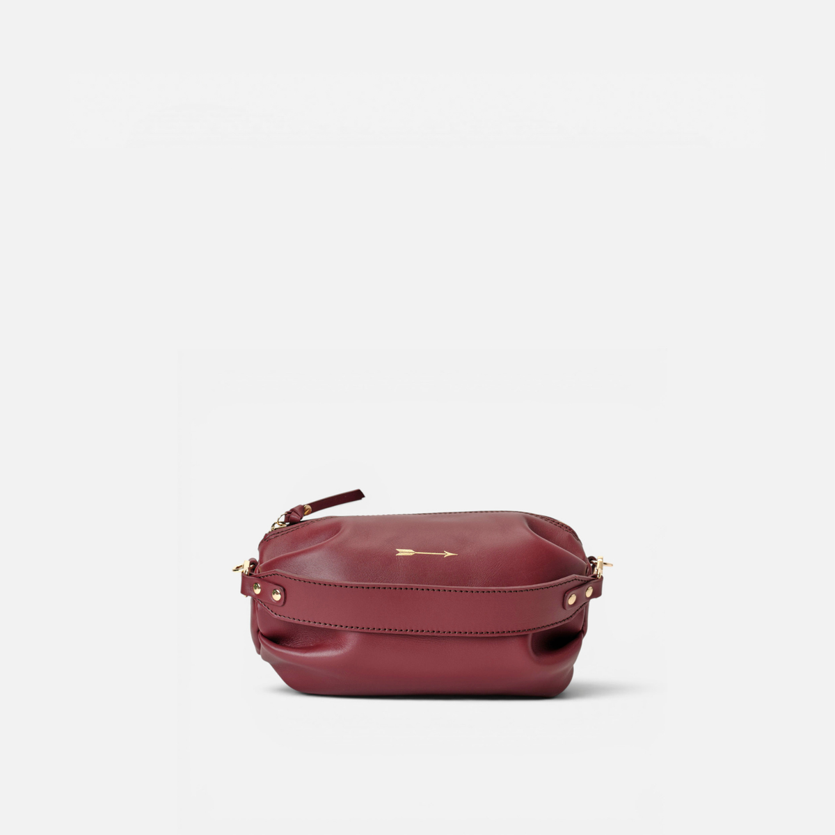 Bolso ovalado de piel Wasp Large color burdeos, de Mercules