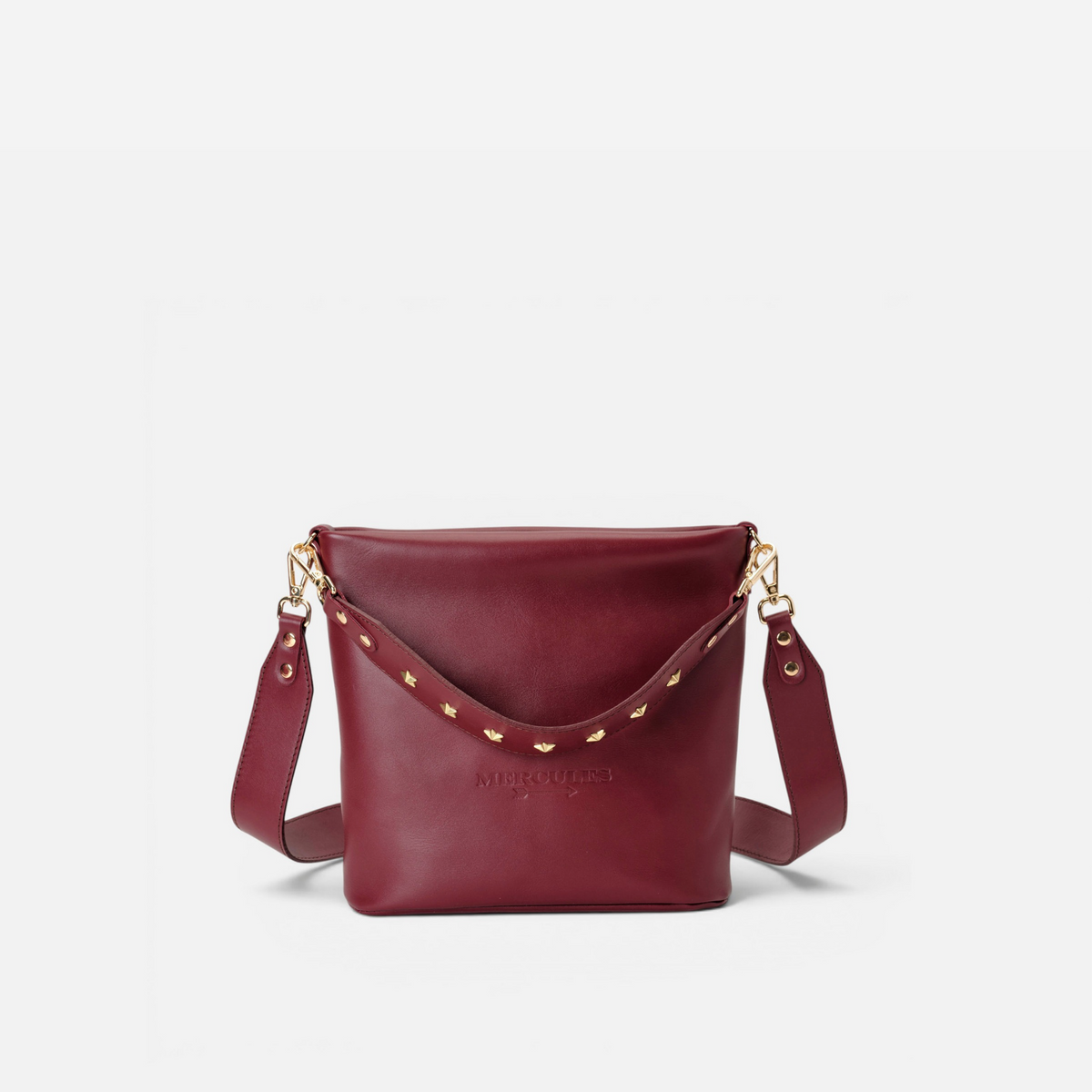 Bolso de piel asa estrellas Tango color burdeos, de Mercules
