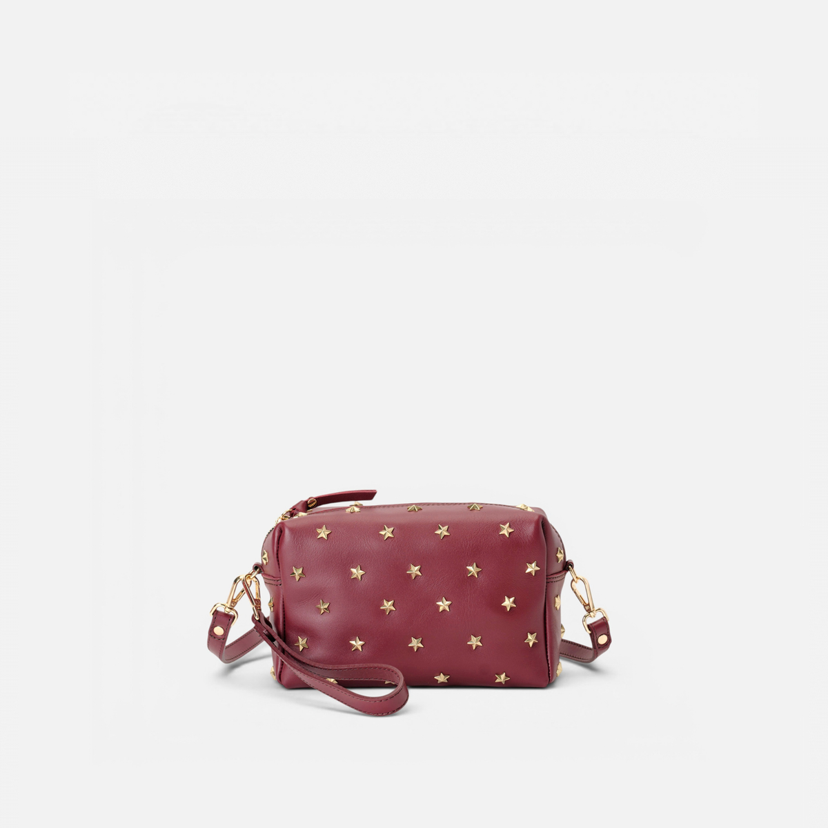 Bolso de piel con estrellas Dixie color burdeos, de Mercules
