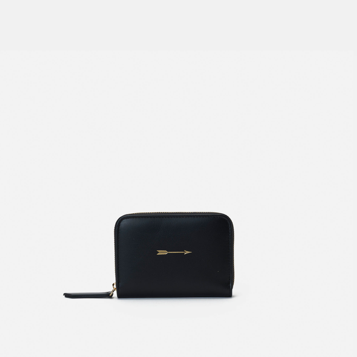 Cartera continental mediana de piel color negro, de Mercules