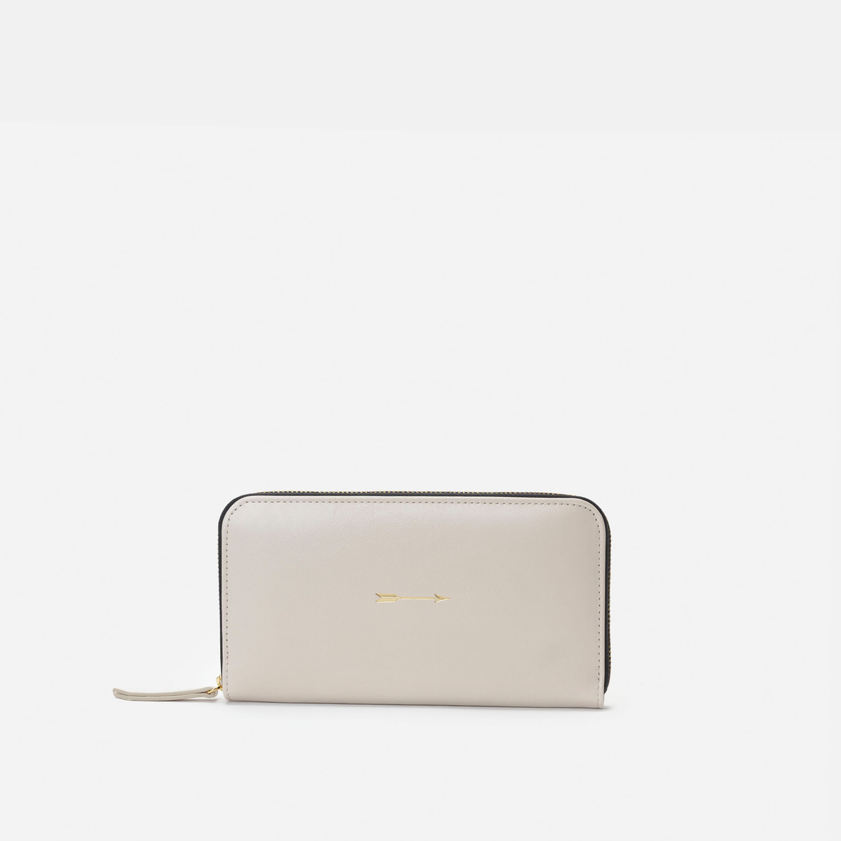 Cartera grande de piel Cartera continental grande color hueso, de Mercules