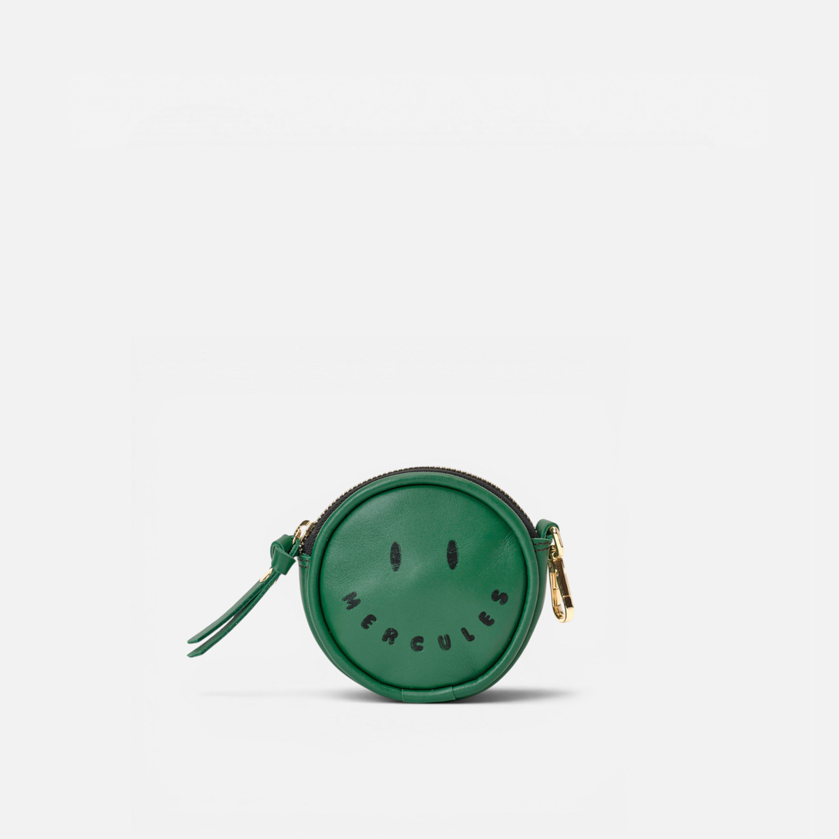 Monedero redondo de piel Monedero Smiley color verde, de Mercules