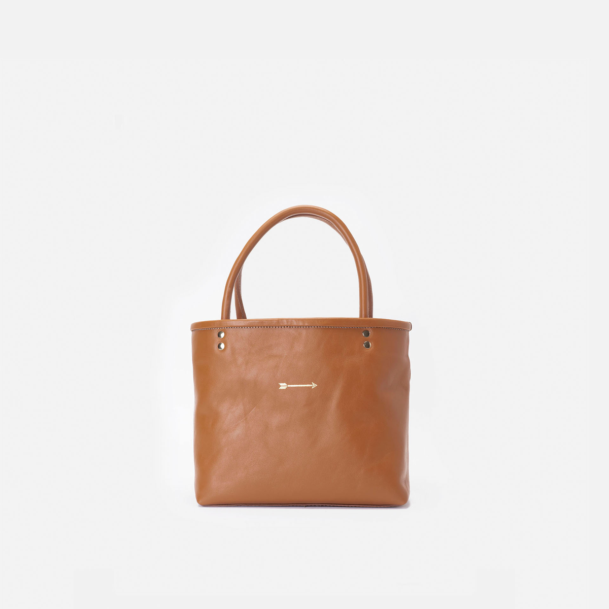 Bolso shopper de piel Hampton color coñac, de Mercules