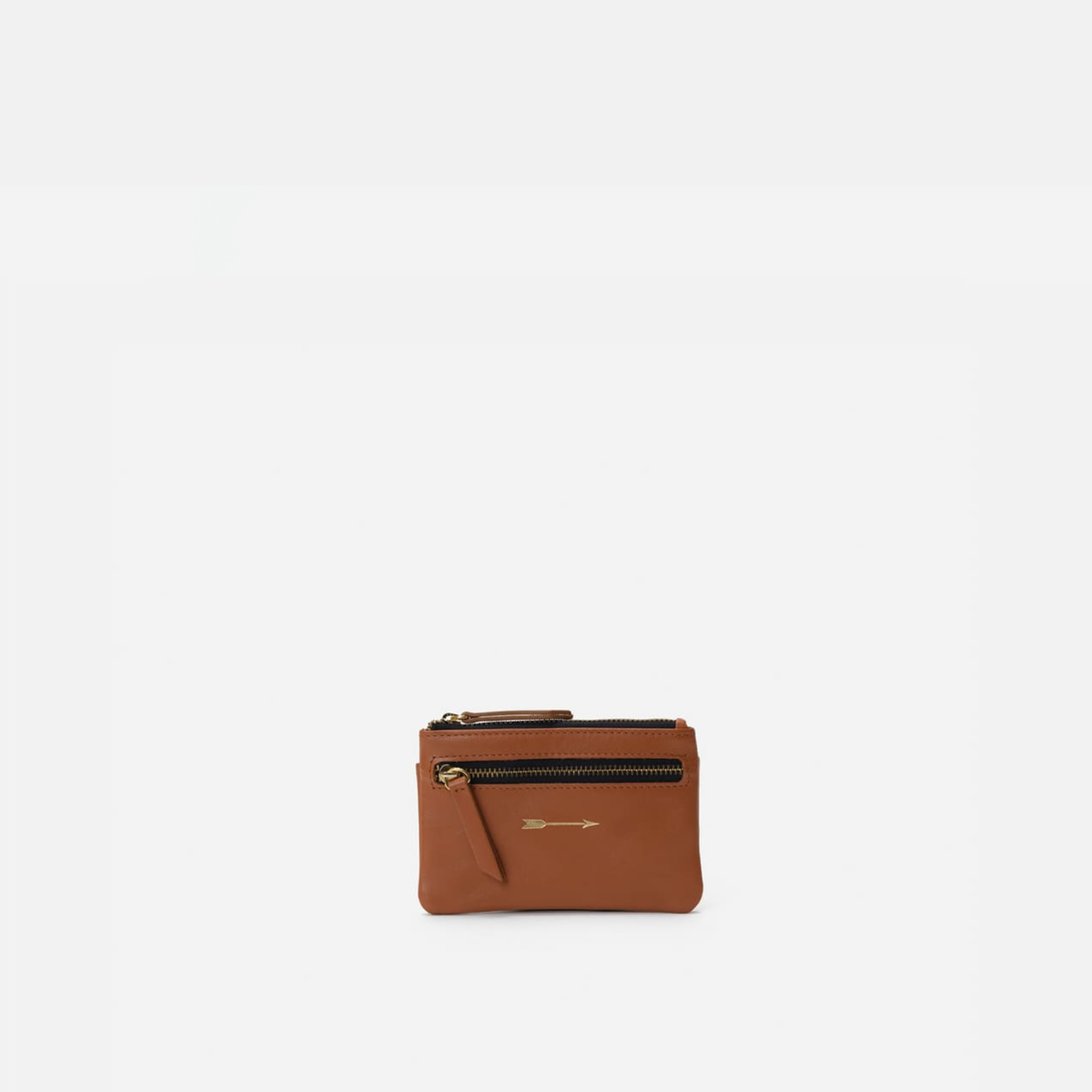 Leather coin purse in cognac, by Mercules