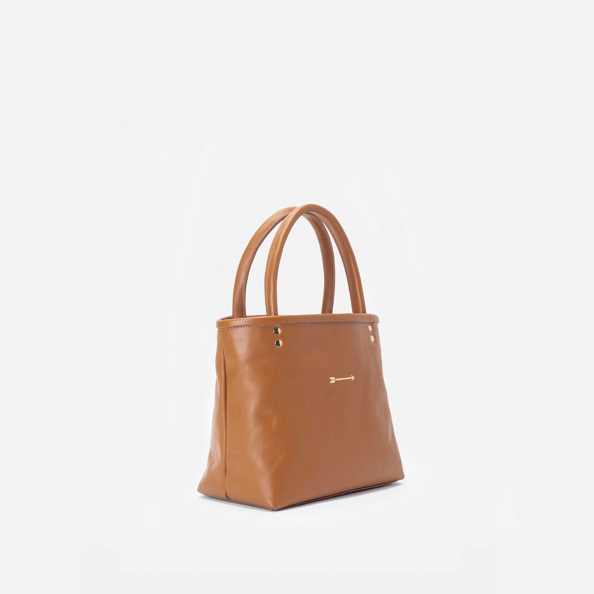 Bolso shopper de piel Hampton color coñac, de Mercules