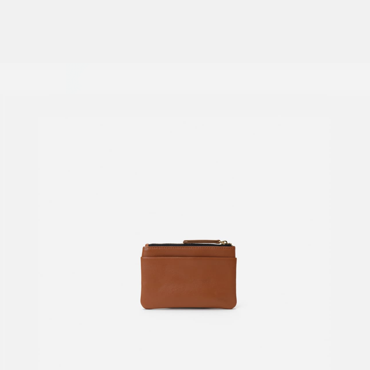 Leather coin purse in cognac, by Mercules