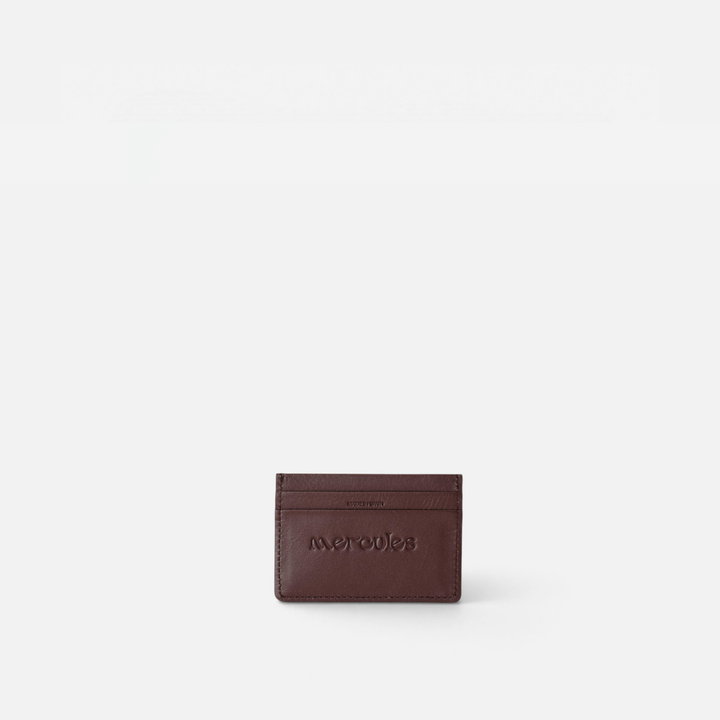 Leather card holder in testa brown, by Mercules