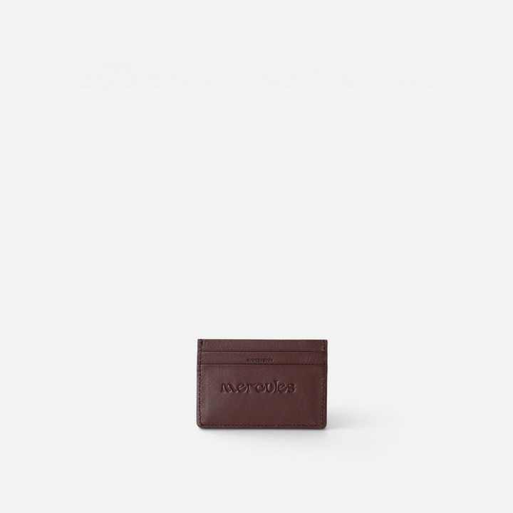 Leather card holder in testa brown, by Mercules