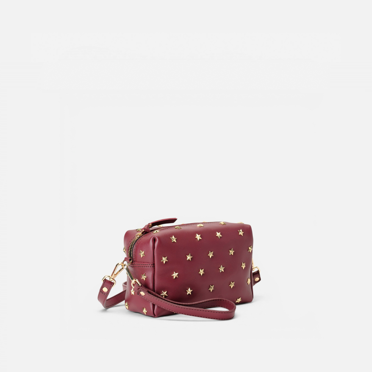 Bolso de piel con estrellas Dixie color burdeos, de Mercules