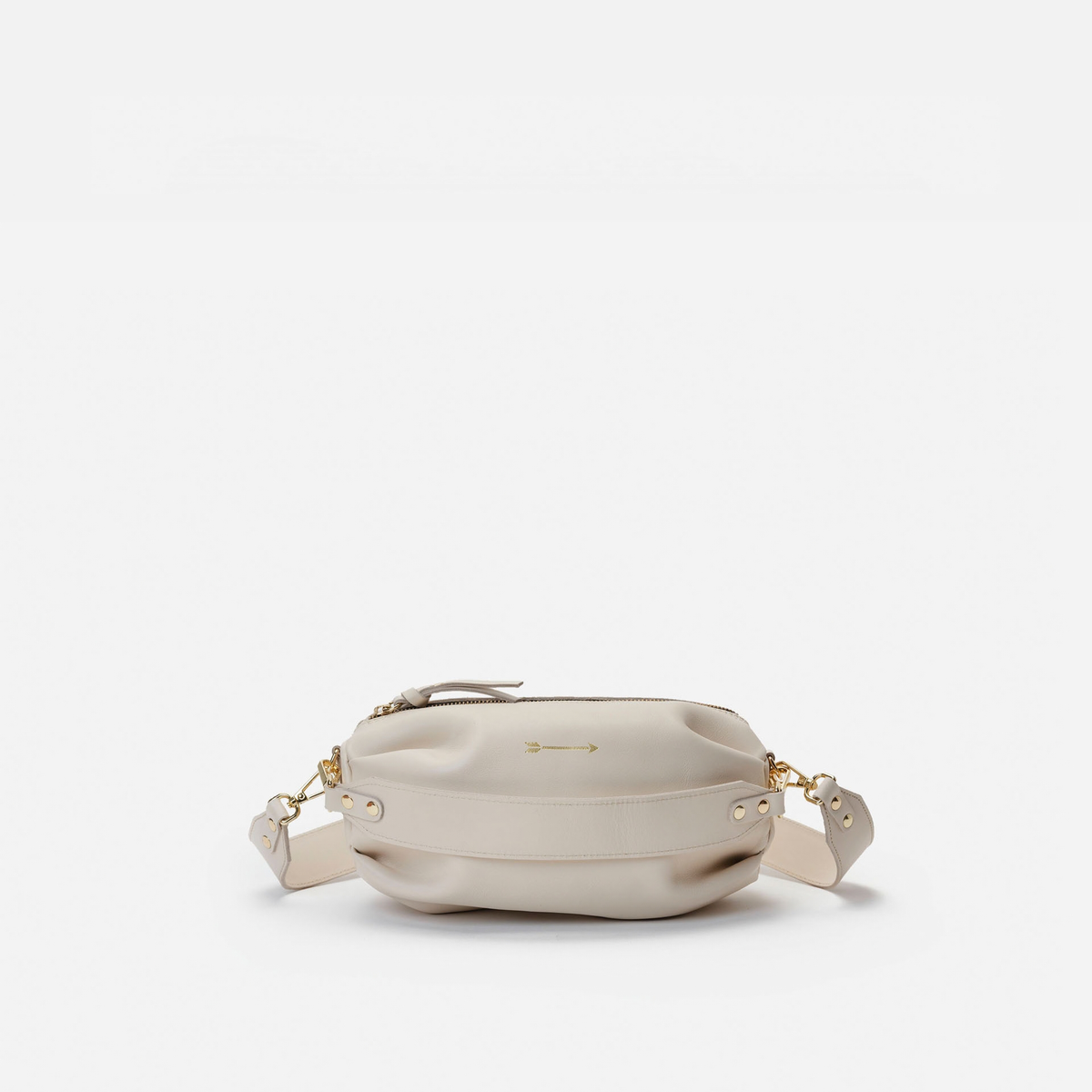 Bolso bandolera de piel Wasp Large color hueso, de Mercules