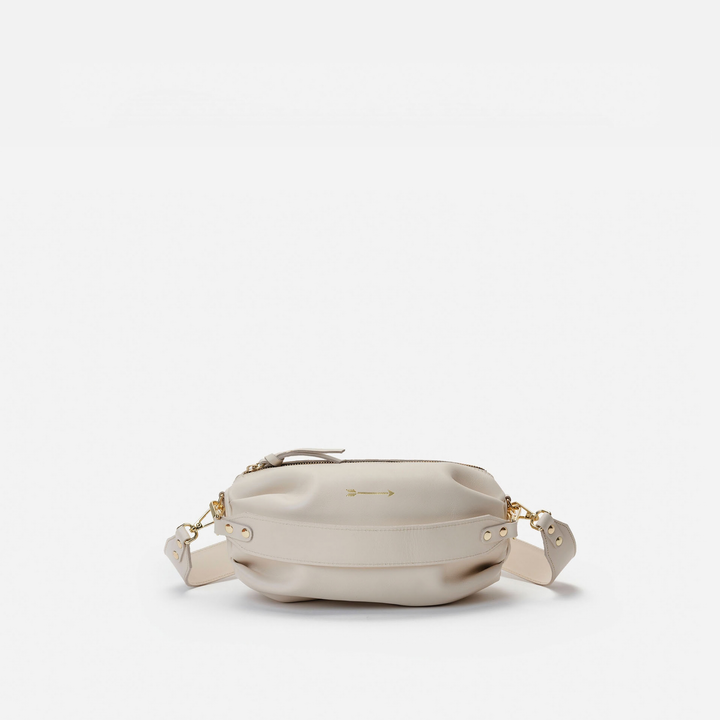 Bolso bandolera de piel Wasp Large color hueso, de Mercules