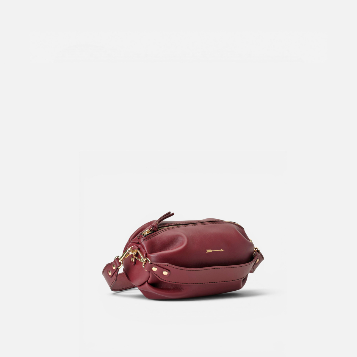 Bolso ovalado de piel Wasp Large color burdeos, de Mercules